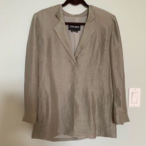 Giorgio Armani Linen/Silk Grey Blazer EUC Size 40
